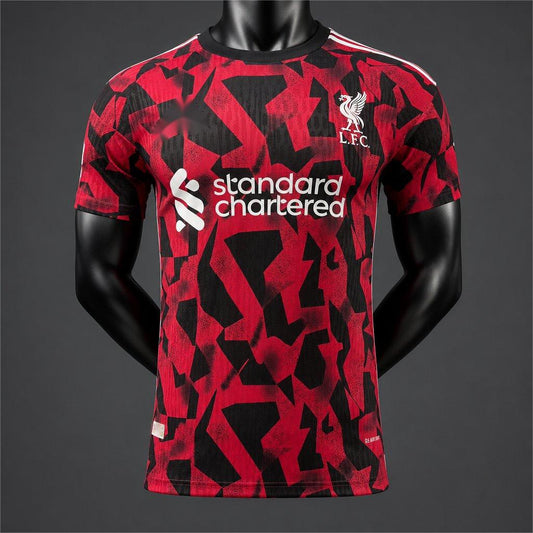2026-27 Liverpool Red Black Geometric Pattern Pre-Match Training Player S-3XL