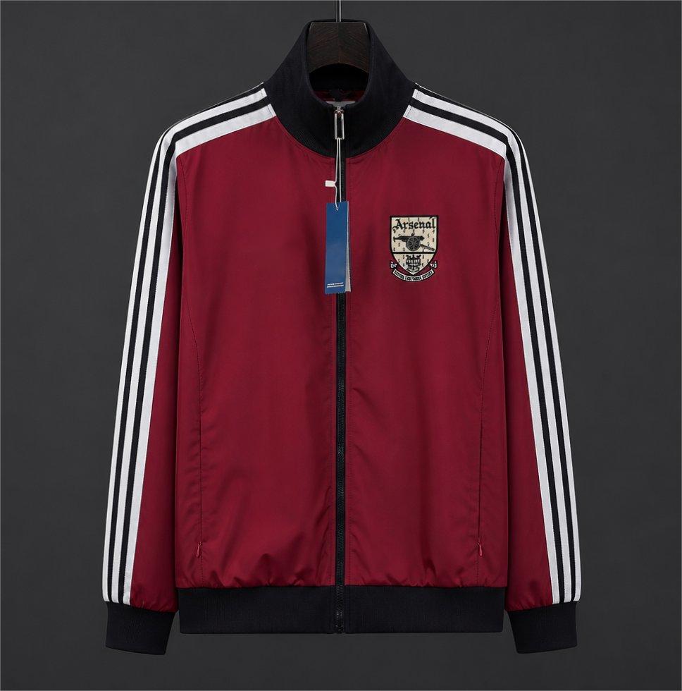 2026-27 Arsenal Track Jacket Burgundy Black Full Zipper Windbreaker S-2XL