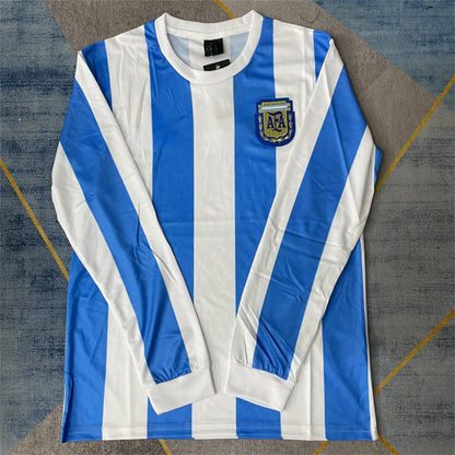 1986 Argentina Home Retro Long Sleeve S-2XL