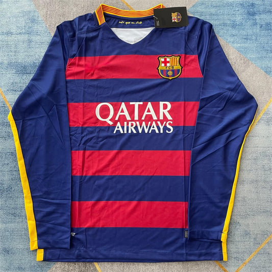 2015-16 Barcelona Home Retro Long Sleeve S-2XL