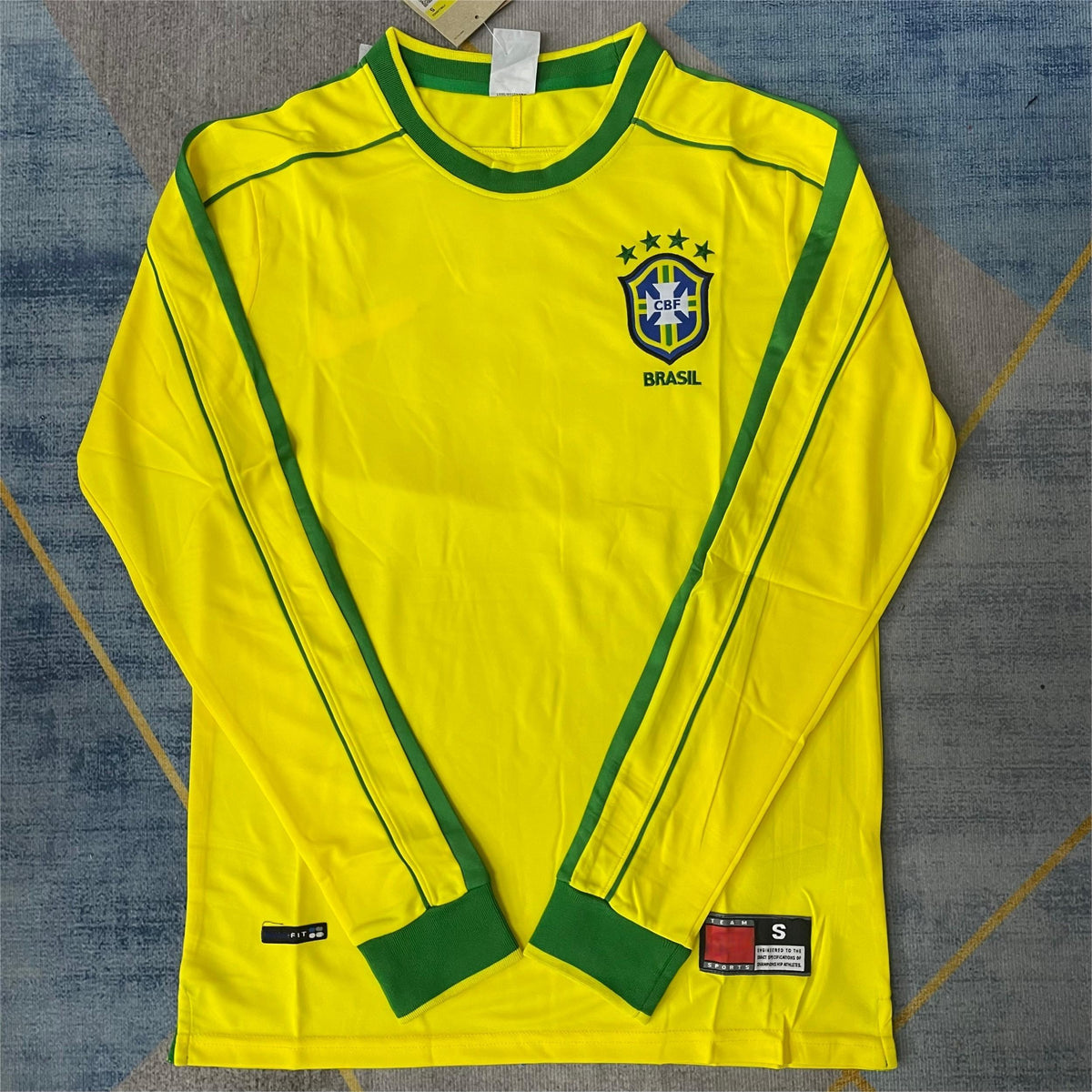 1998 Brazil Home Retro Long Sleeve S-2XL