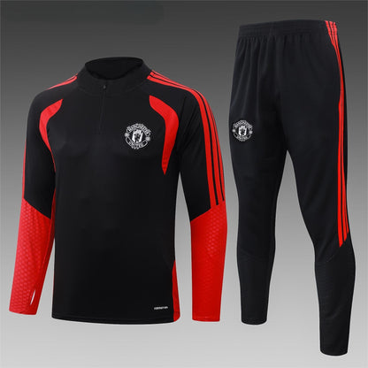 2026-27 Manchester United Black Half Zip Training Suit Adults Or Children
