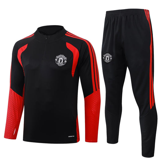 2026-27 Manchester United Black Half Zip Training Suit Adults Or Children
