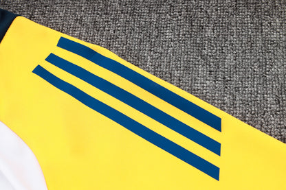 2024-25 Real Madrid White-Yellow Training Suit Kit Long zipper S-2XL