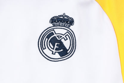 2024-25 Real Madrid White-Yellow Training Suit Kit Long zipper S-2XL
