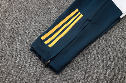 2024-25 Real Madrid White-Yellow Training Suit Kit Long zipper S-2XL