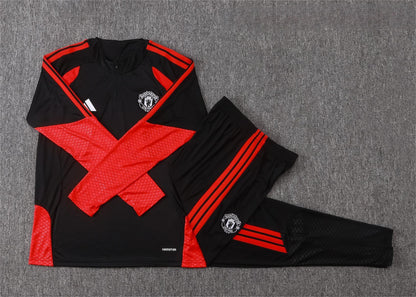2026-27 Manchester United Black Half Zip Training Suit Adults Or Children