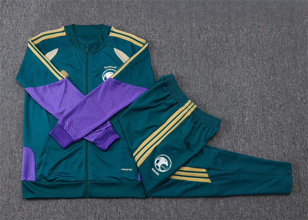 2026 Saudi Arabia Deep Green Full Zip Training Suit Adults Or Children