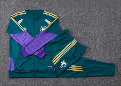 2026 Saudi Arabia Deep Green Full Zip Training Suit Adults Or Children