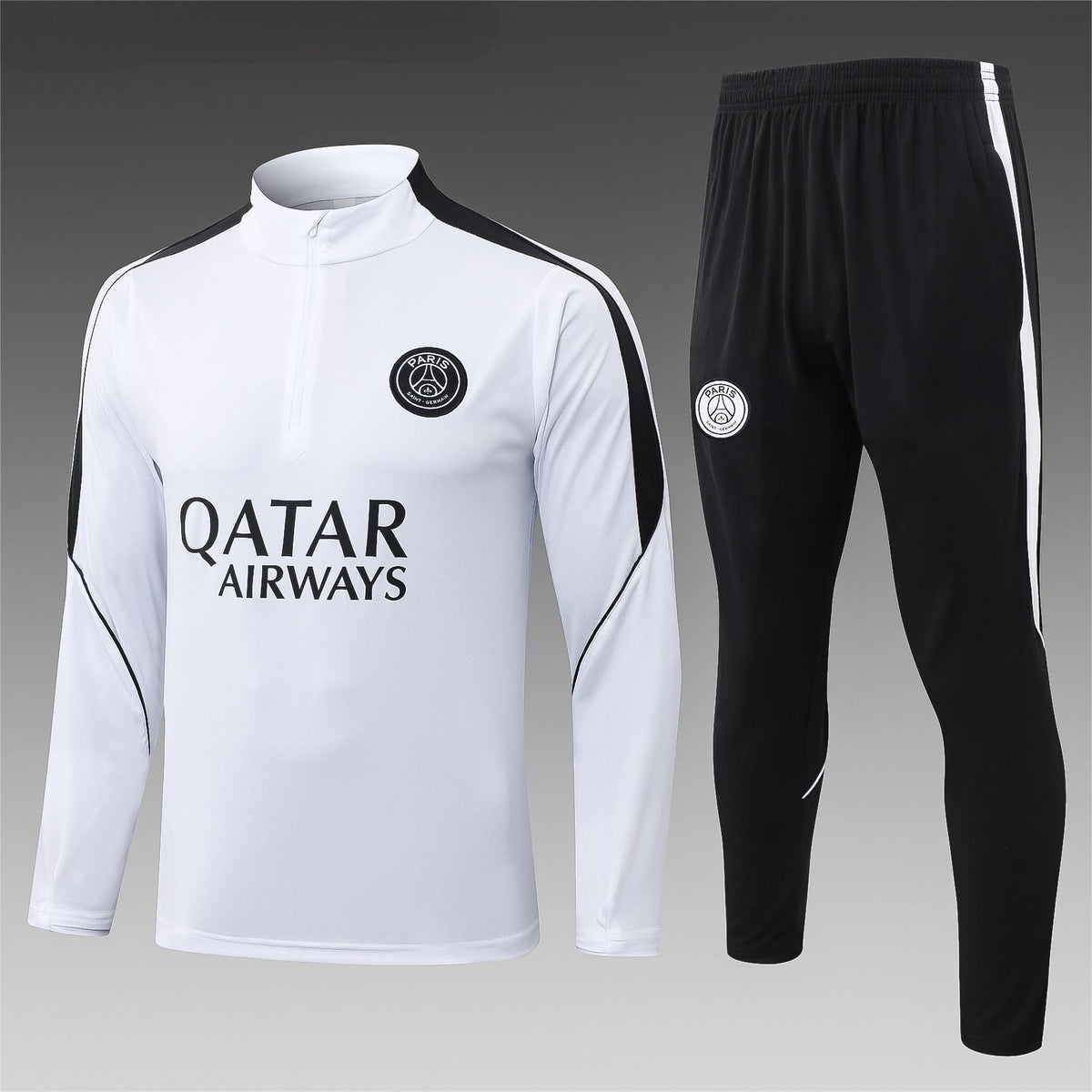 2026-27 Paris White Half Zip Training Suit Adults Or Children