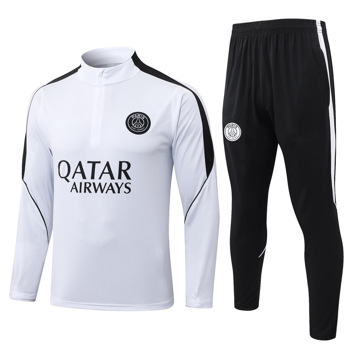 2026-27 Paris White Half Zip Training Suit Adults Or Children