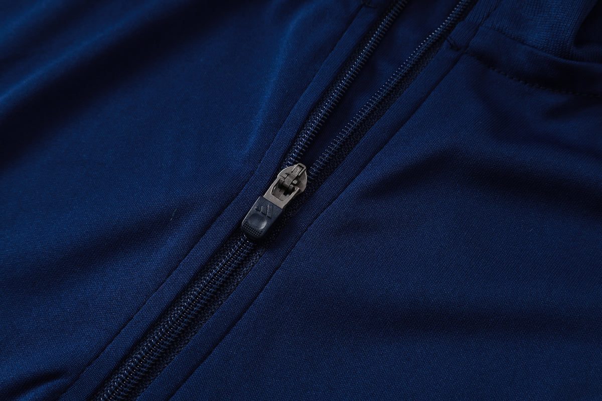 2026-27 Real Madrid Deep Blue Half Zip Training Suit Adults Or Children
