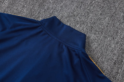 2026-27 Real Madrid Deep Blue Half Zip Training Suit Adults Or Children