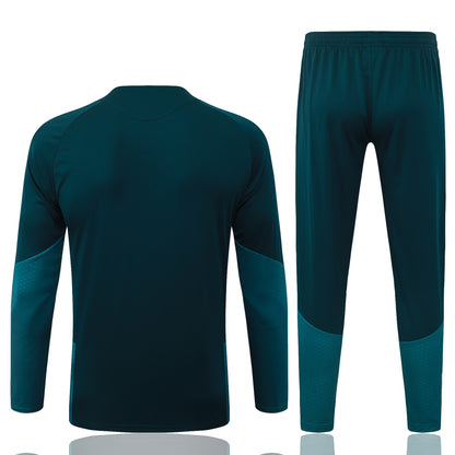 2026-27 Real Madrid Dark Green Half Zip Training Suit Adults Or Children