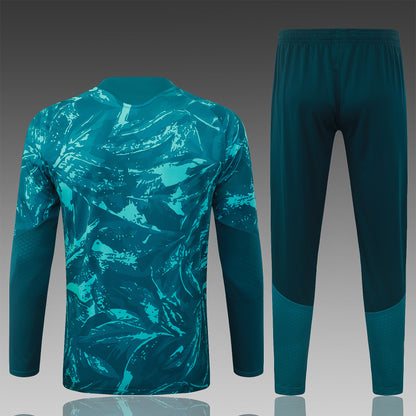 2026-27 Real Madrid Deep Green Inkjet Half Zip Training Suit Adults Or Children