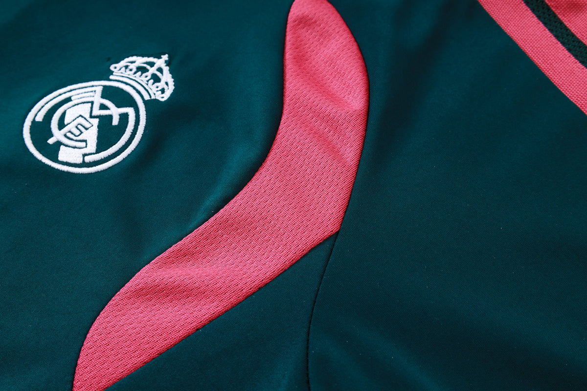 2026-27 Real Madrid Dark Green Half Zip Training Suit Adults Or Children