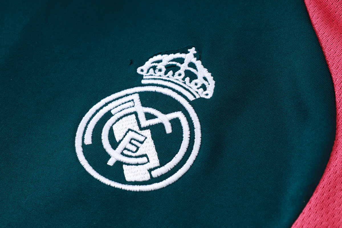 2026-27 Real Madrid Dark Green Half Zip Training Suit Adults Or Children