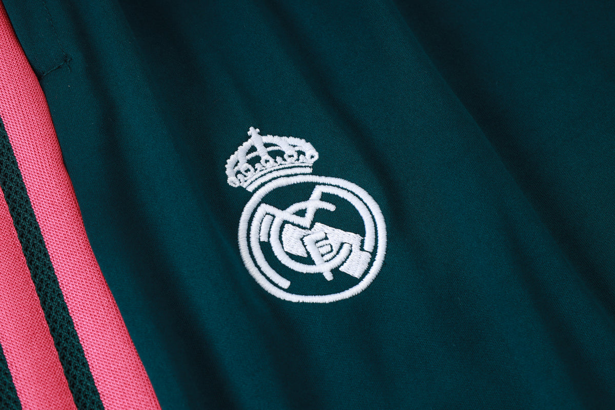 2026-27 Real Madrid Dark Green Half Zip Training Suit Adults Or Children