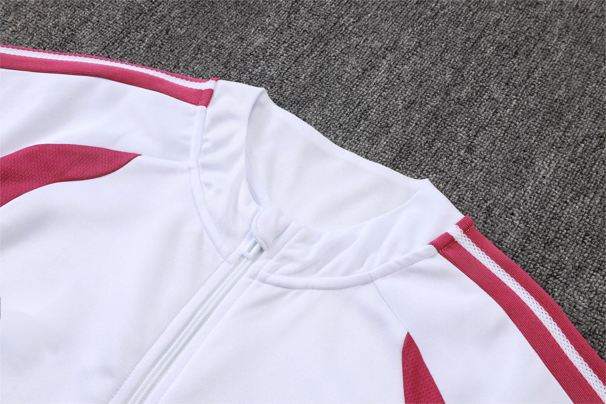 2026-27 Real Madrid White Rose Red Full Zip Training Suit Adults Or Children