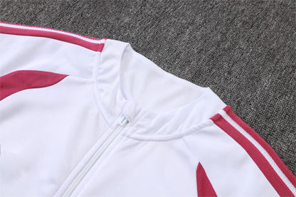 2026-27 Real Madrid White Rose Red Full Zip Training Suit Adults Or Children