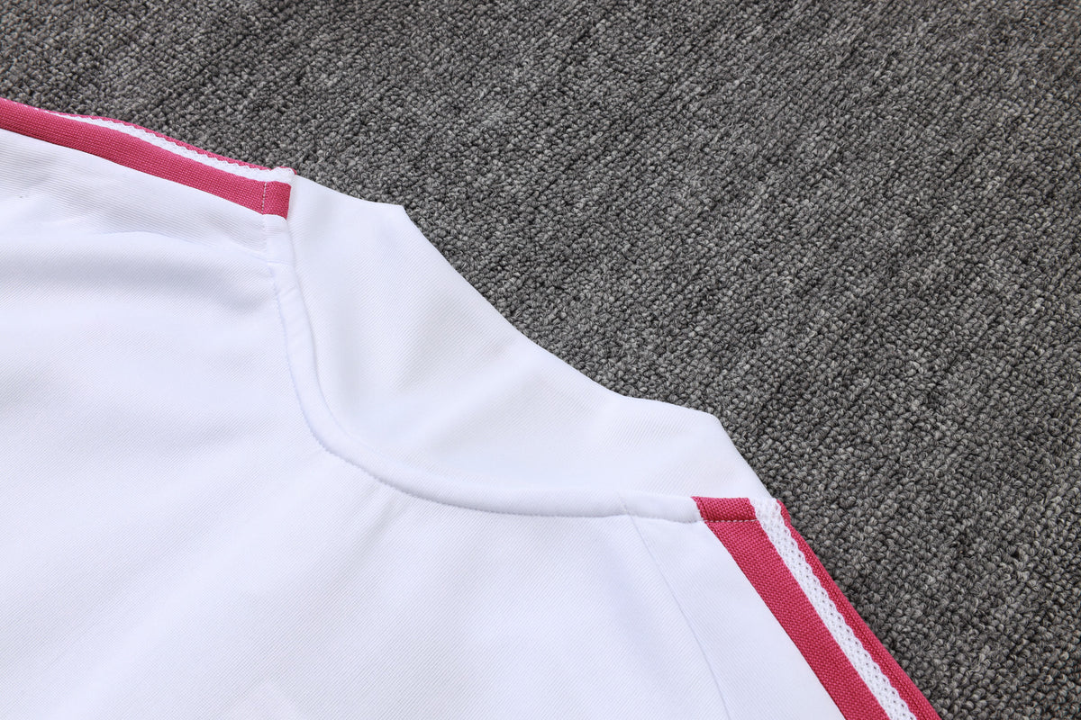 2026-27 Real Madrid White Rose Red Full Zip Training Suit Adults Or Children