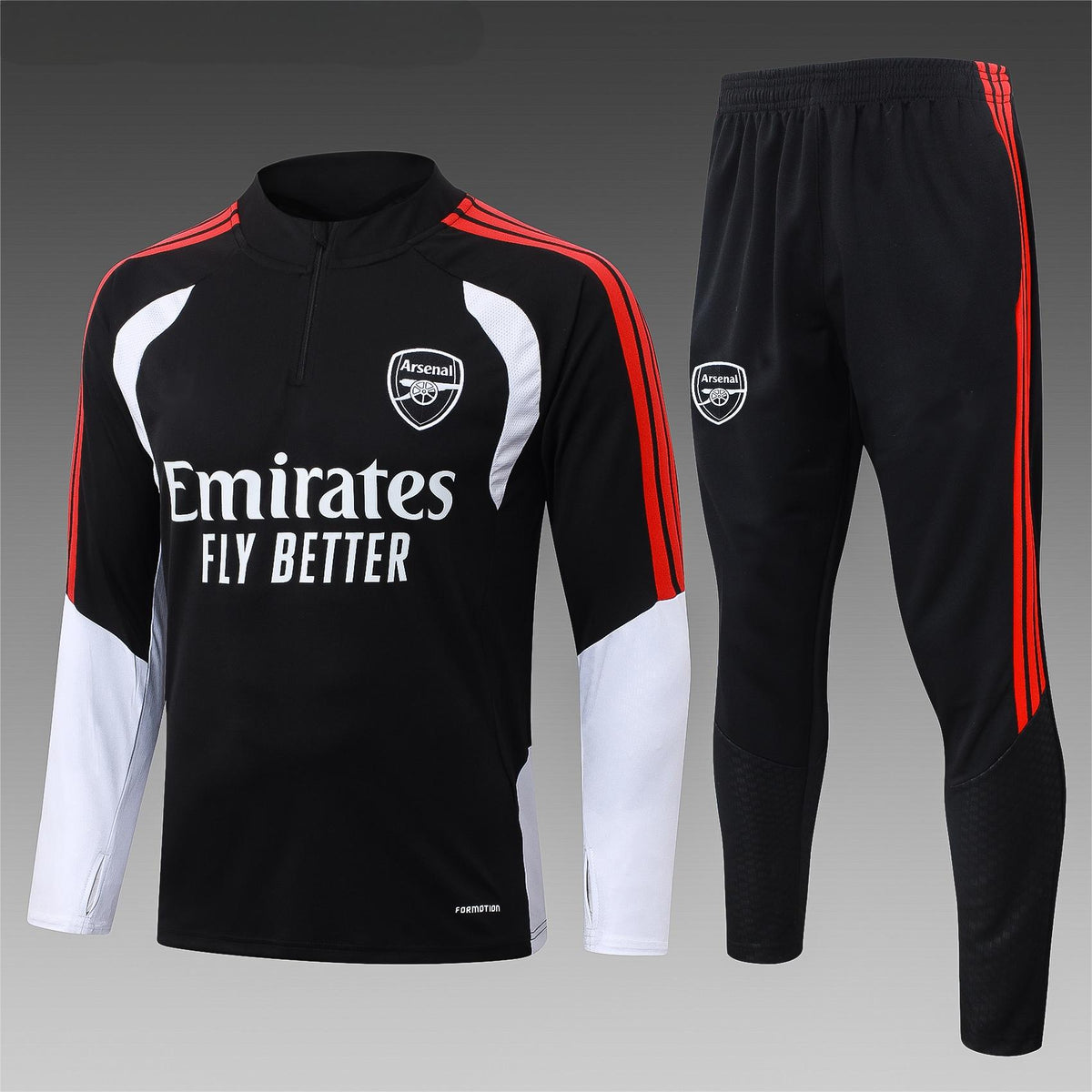2026-27 Arsenal Black Half Zip Training Suit Adults Or Children