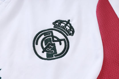 2026-27 Real Madrid White Rose Red Half Zip Training Suit Adults Or Children