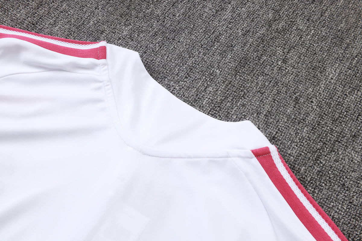 2026-27 Real Madrid White Rose Red Half Zip Training Suit Adults Or Children