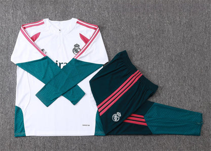 2026-27 Real Madrid White Rose Red Half Zip Training Suit Adults Or Children