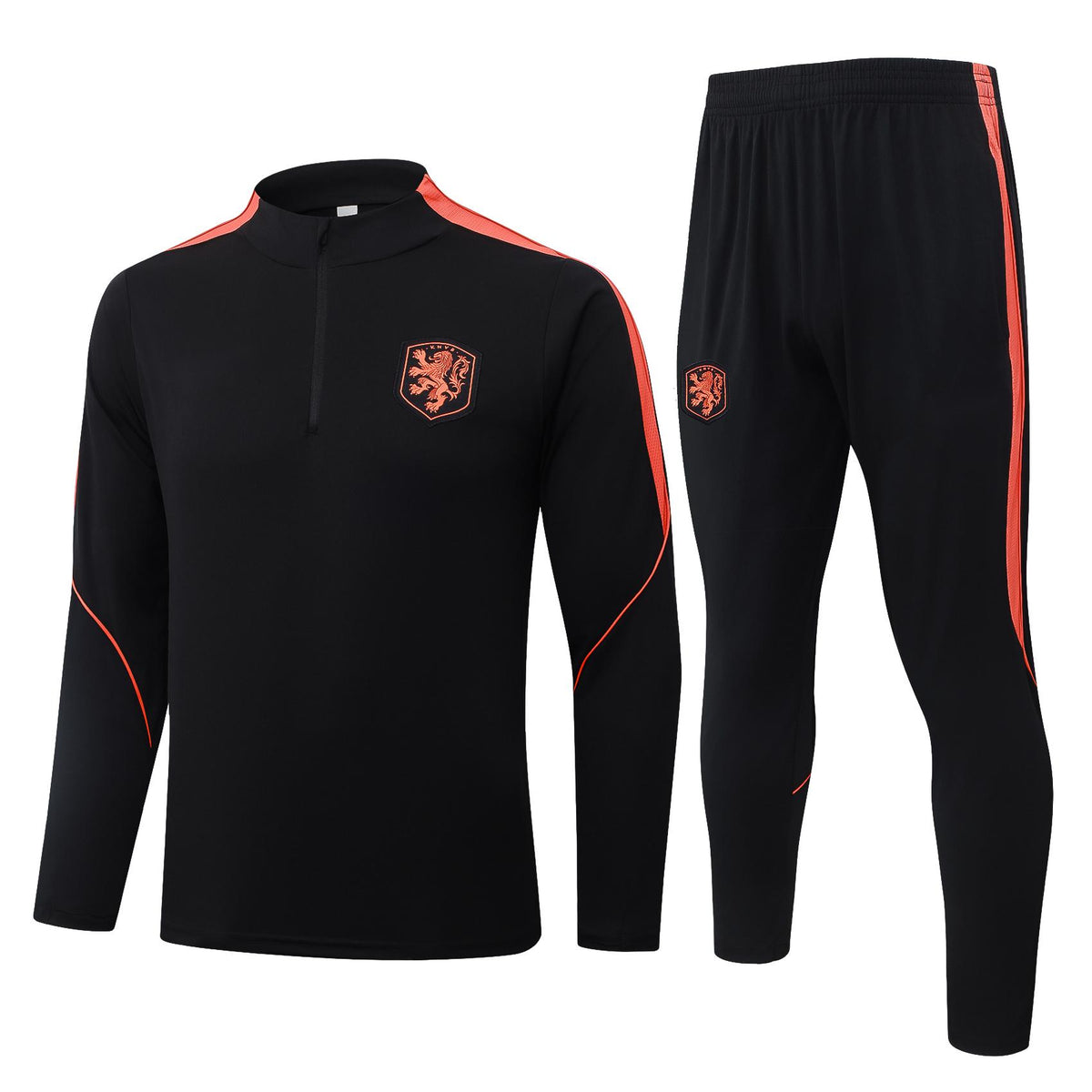 2026 Netherlands Black Half Zip Training Suit Adults Or Children