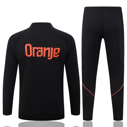 2026 Netherlands Black Half Zip Training Suit Adults Or Children