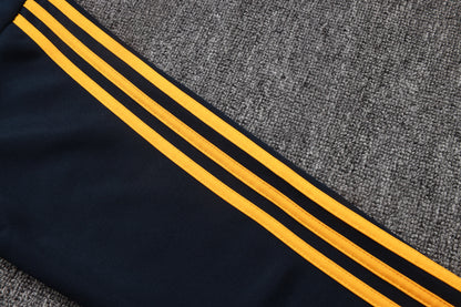 2026-27 Real Madrid Deep Blue White Yellow Full Zip Training Suit Adults Or Children