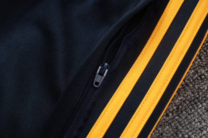 2026-27 Real Madrid Deep Blue White Yellow Full Zip Training Suit Adults Or Children