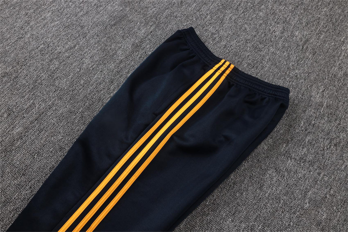 2026-27 Real Madrid Deep Blue White Yellow Full Zip Training Suit Adults Or Children