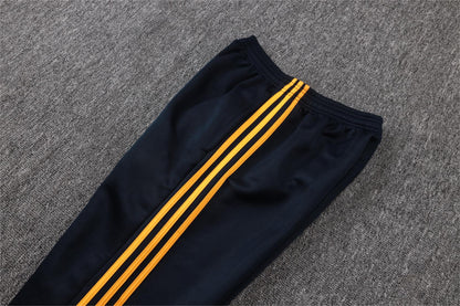 2026-27 Real Madrid Deep Blue White Yellow Full Zip Training Suit Adults Or Children