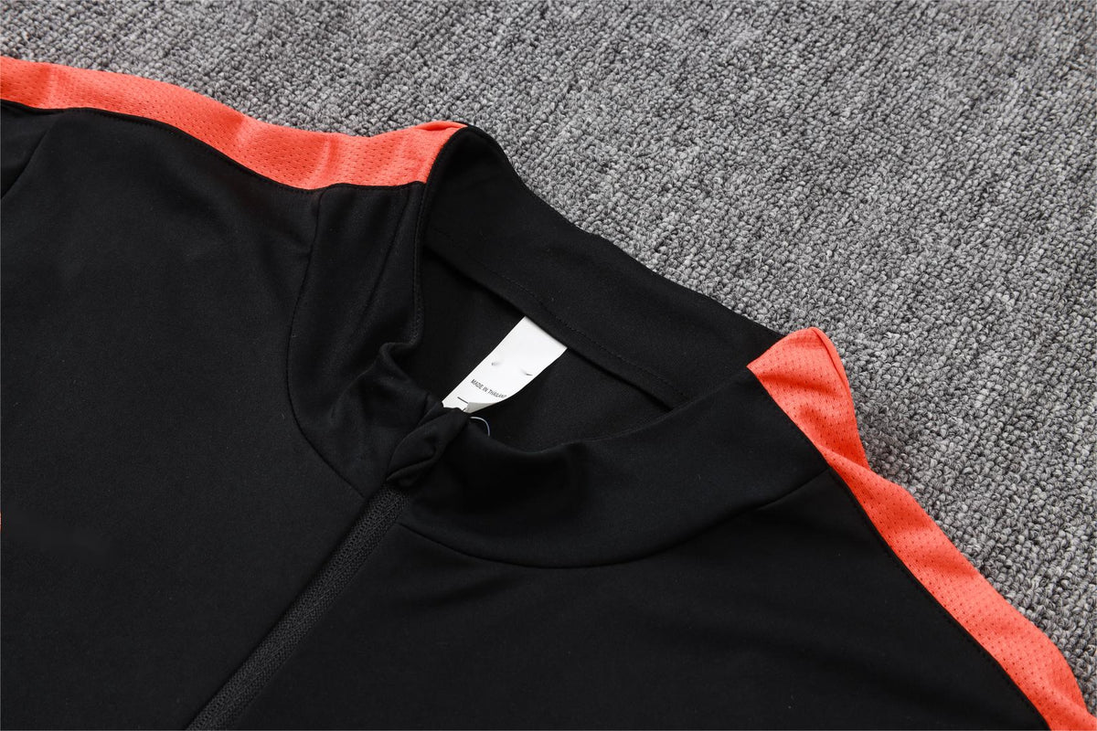 2026 Netherlands Black Half Zip Training Suit Adults Or Children