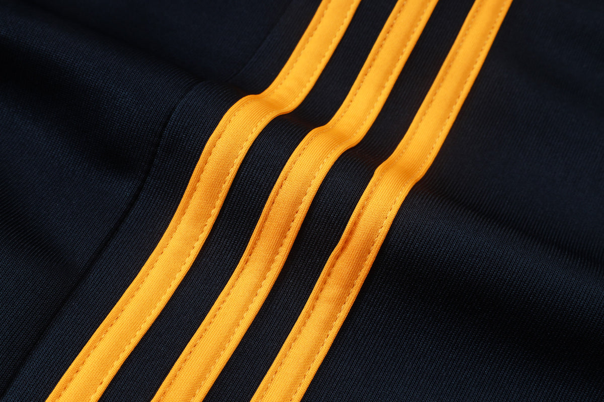 2026-27 Real Madrid Deep Blue White Yellow Full Zip Training Suit Adults Or Children