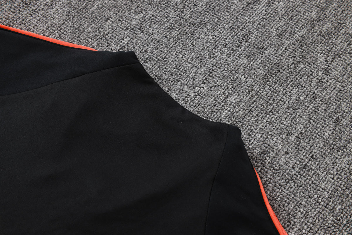 2026 Netherlands Black Half Zip Training Suit Adults Or Children