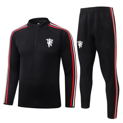 2026-27 Manchester United Black Half Zip Training Suit Adults Or Children