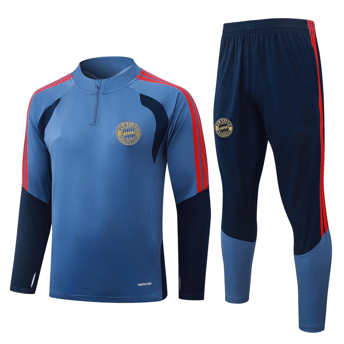 2026-27 Bayern Munich Half Zip Blue Training Suit Adults Or Children