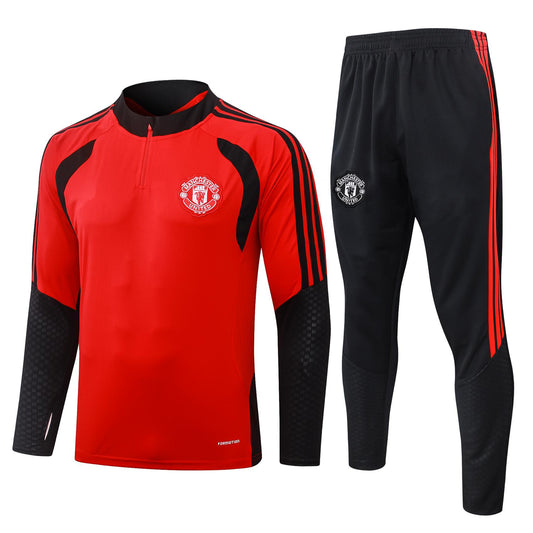 2026-27 Manchester United Red Half Zip Training Suit Adults Or Children