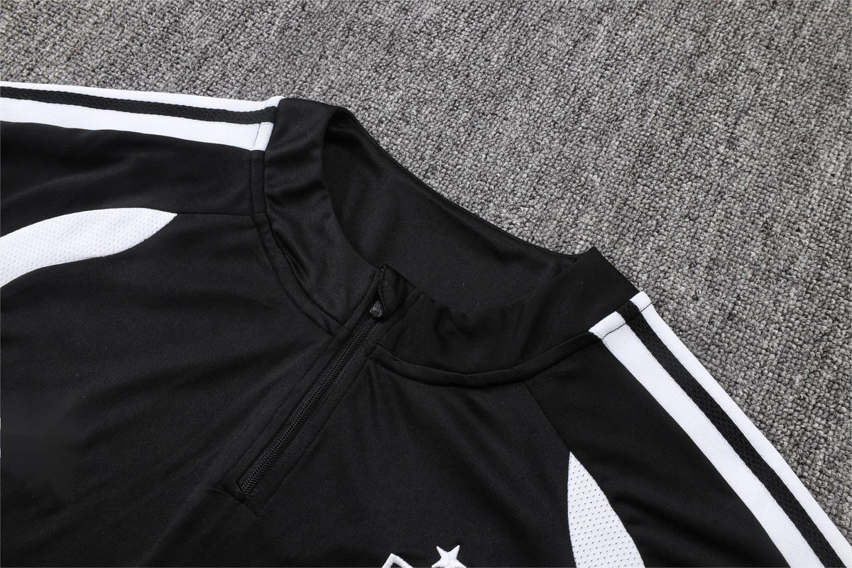2026 Spain Black 2-star Half Zip Training Suit Adults Or Children