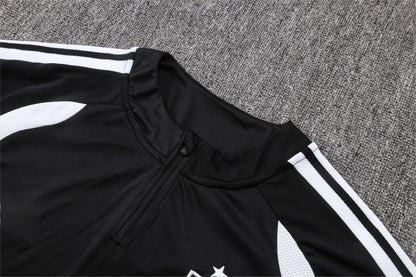2026 Spain Black 2-star Half Zip Training Suit Adults Or Children