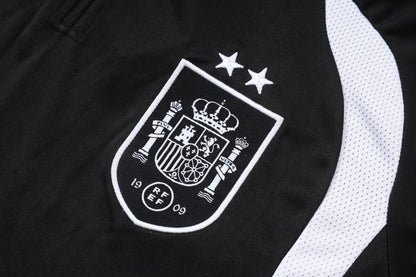 2026 Spain Black 2-star Half Zip Training Suit Adults Or Children