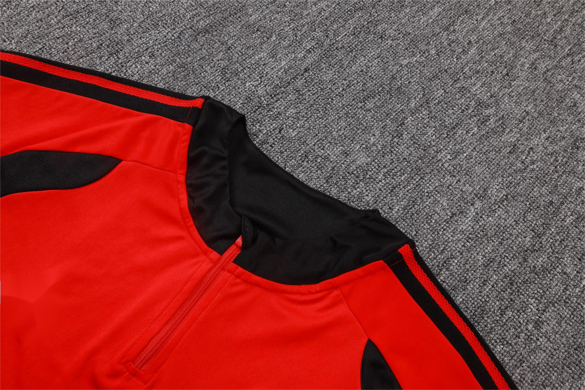 2026-27 Manchester United Red Half Zip Training Suit Adults Or Children