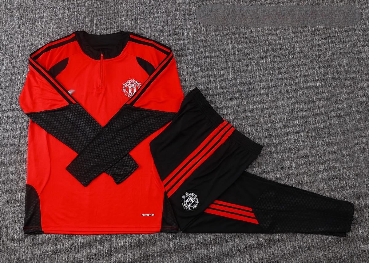 2026-27 Manchester United Red Half Zip Training Suit Adults Or Children