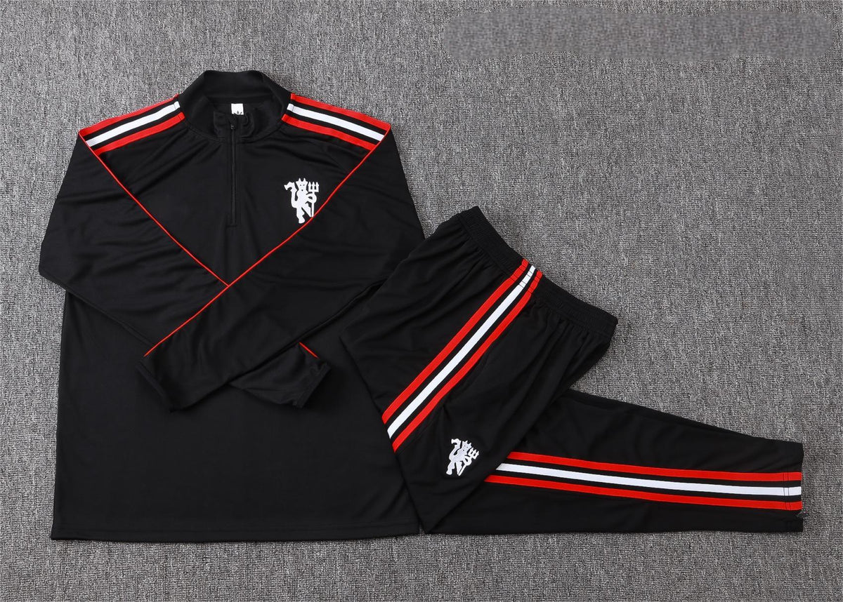 2026-27 Manchester United Black Half Zip Training Suit Adults Or Children