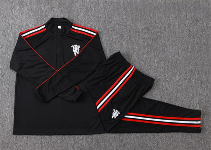 2026-27 Manchester United Black Half Zip Training Suit Adults Or Children