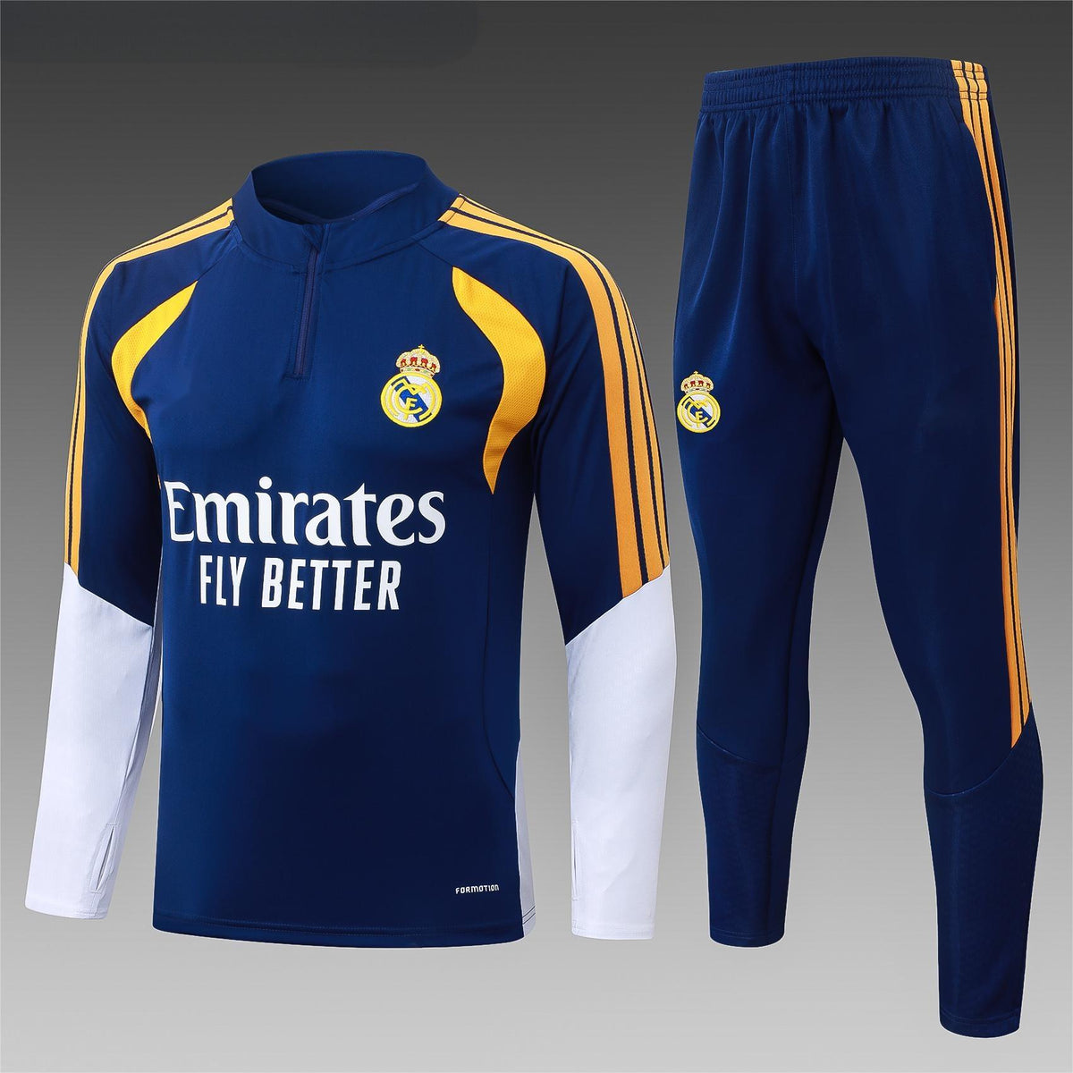 2026-27 Real Madrid Royal Blue Half Zip Training Suit Adults Or Children