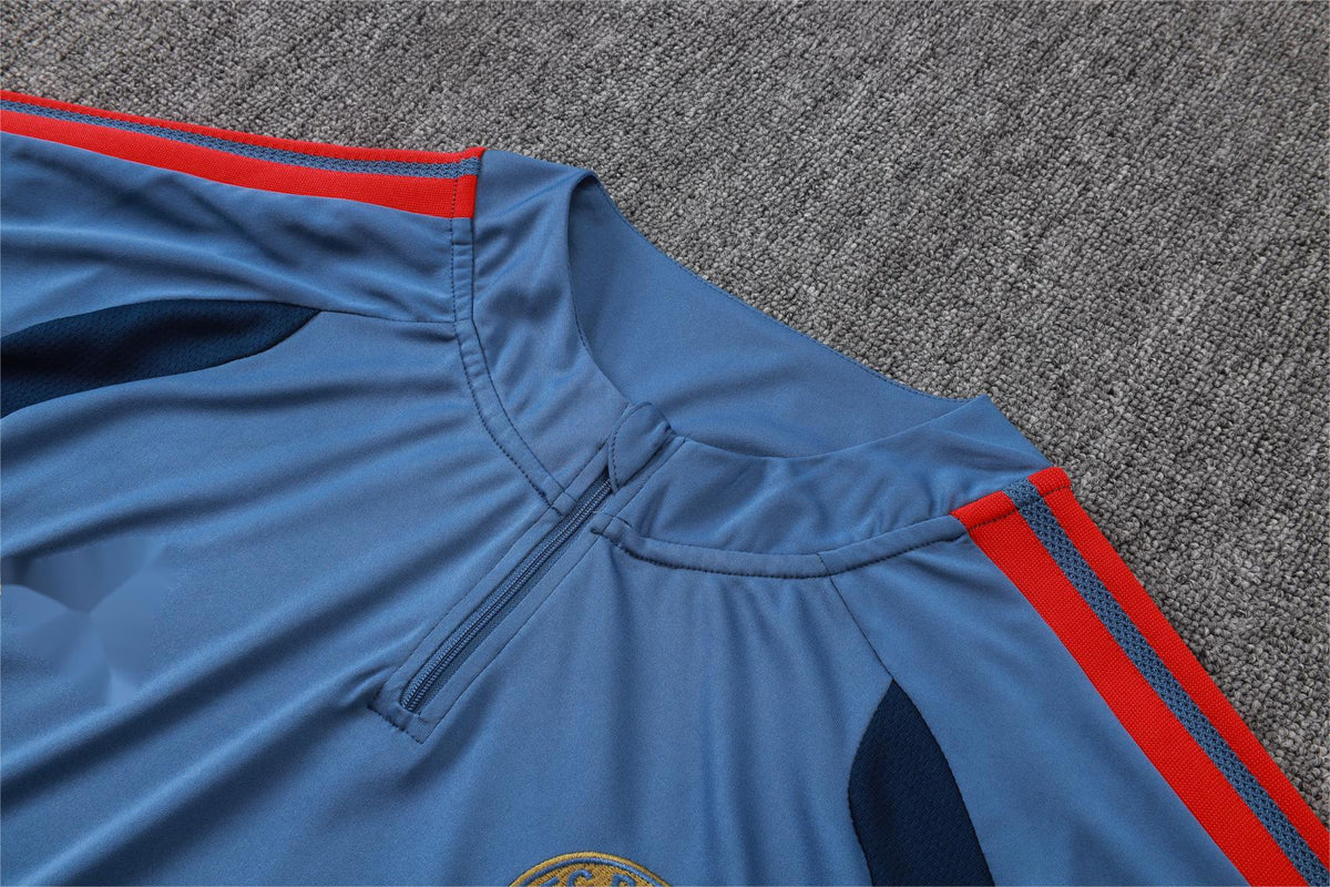 2026-27 Bayern Munich Half Zip Blue Training Suit Adults Or Children